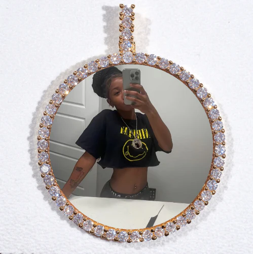 LARGE 3D CIRCLE CUSTOM PICTURE PENDANT
