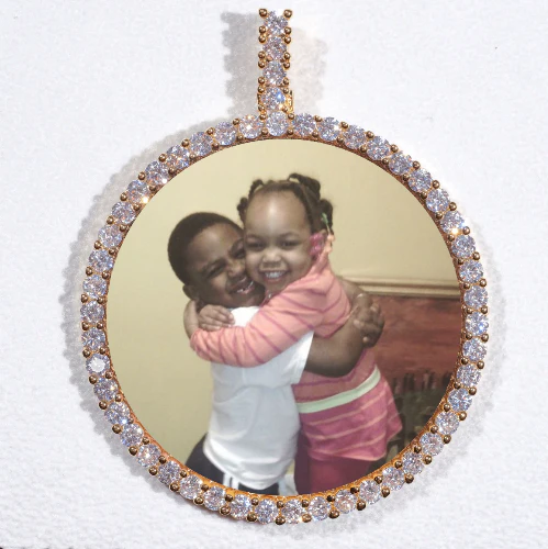 LARGE 3D CIRCLE CUSTOM PICTURE PENDANT