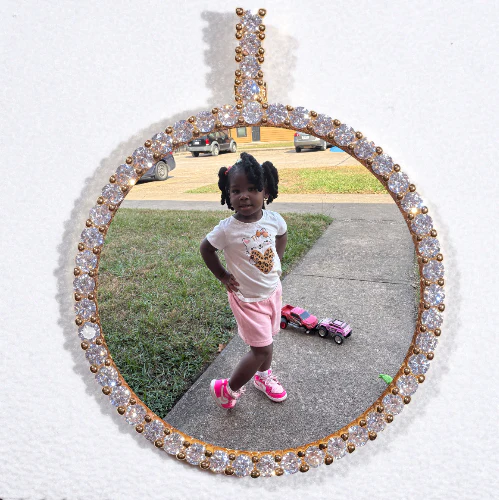 LARGE 3D CIRCLE CUSTOM PICTURE PENDANT