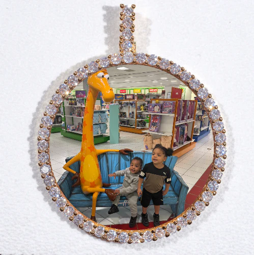 LARGE 3D CIRCLE CUSTOM PICTURE PENDANT