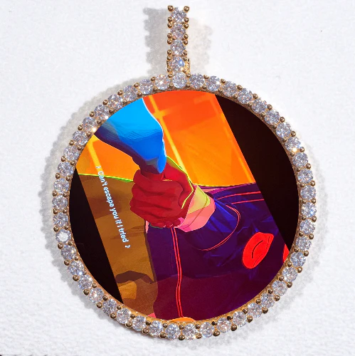 LARGE 3D CIRCLE CUSTOM PICTURE PENDANT