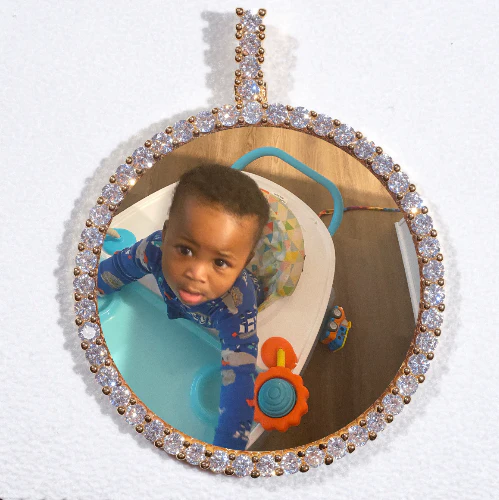 LARGE 3D CIRCLE CUSTOM PICTURE PENDANT