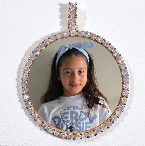 LARGE 3D CIRCLE CUSTOM PICTURE PENDANT