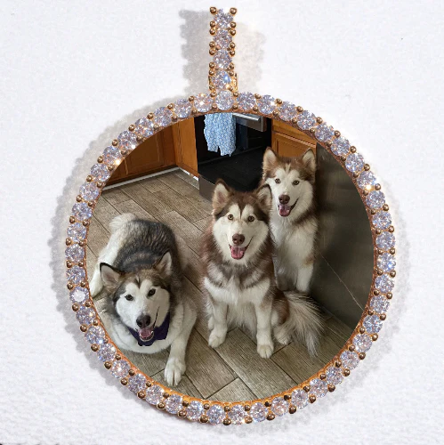 LARGE 3D CIRCLE CUSTOM PICTURE PENDANT