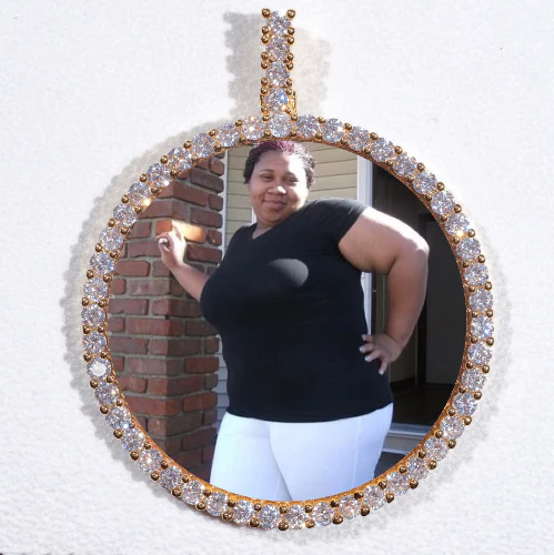 LARGE 3D CIRCLE CUSTOM PICTURE PENDANT
