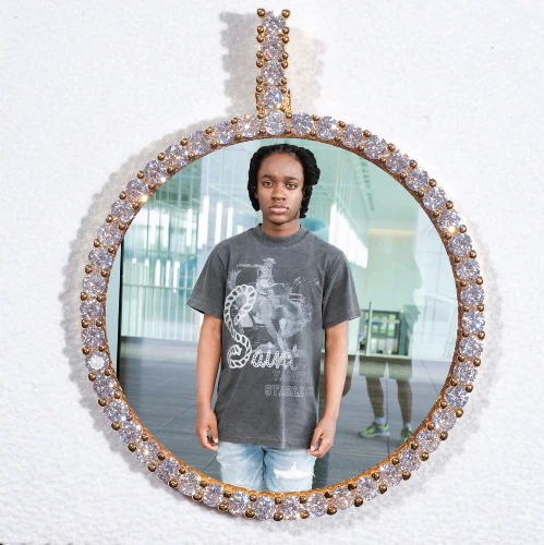 LARGE 3D CIRCLE CUSTOM PICTURE PENDANT