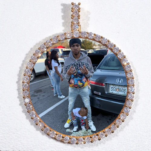 LARGE 3D CIRCLE CUSTOM PICTURE PENDANT
