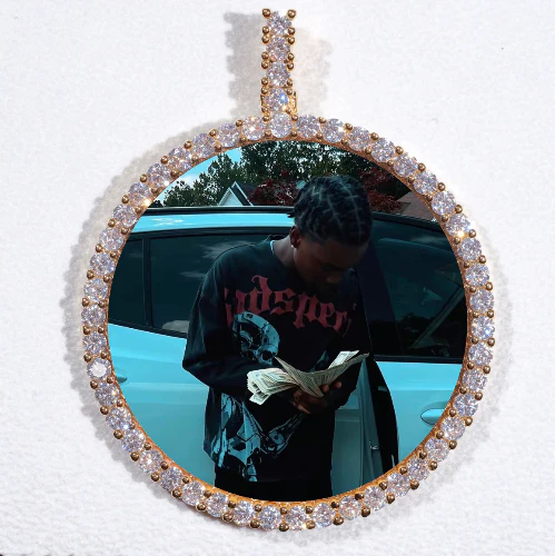 LARGE 3D CIRCLE CUSTOM PICTURE PENDANT