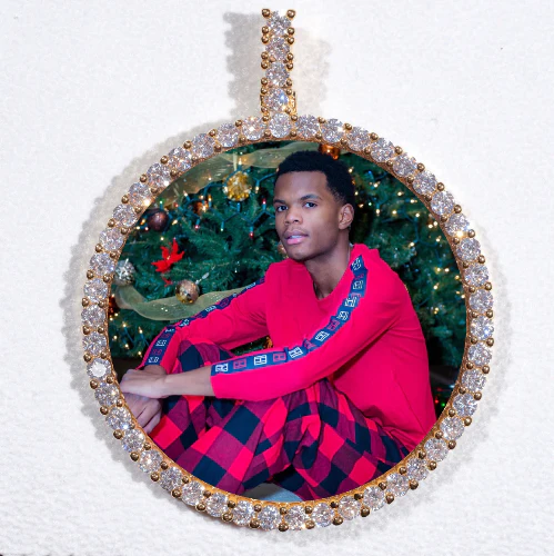 LARGE 3D CIRCLE CUSTOM PICTURE PENDANT
