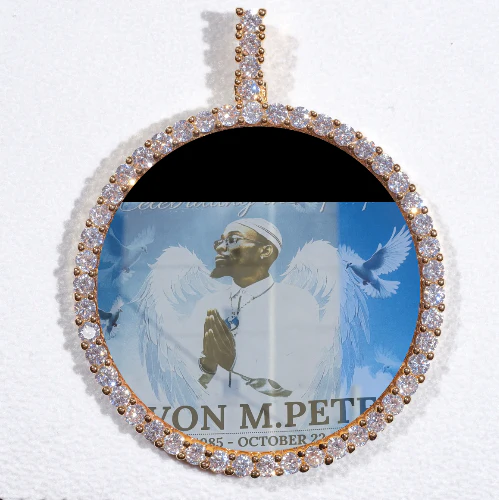 LARGE 3D CIRCLE CUSTOM PICTURE PENDANT