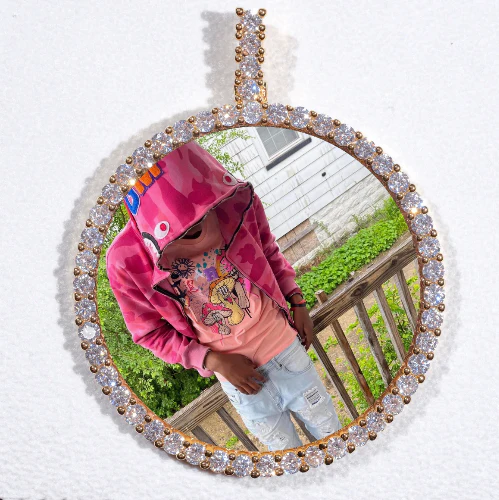 LARGE 3D CIRCLE CUSTOM PICTURE PENDANT