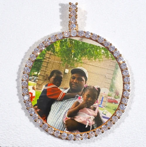 LARGE 3D CIRCLE CUSTOM PICTURE PENDANT