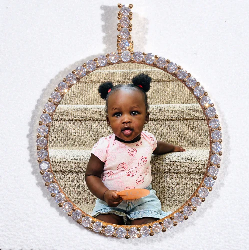 LARGE 3D CIRCLE CUSTOM PICTURE PENDANT