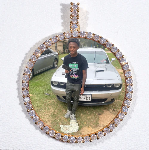 LARGE 3D CIRCLE CUSTOM PICTURE PENDANT