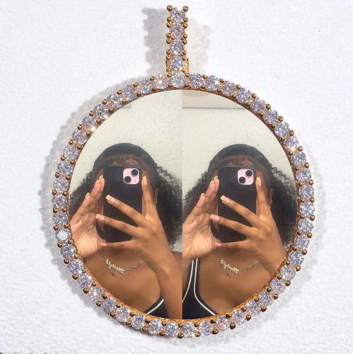 LARGE 3D CIRCLE CUSTOM PICTURE PENDANT