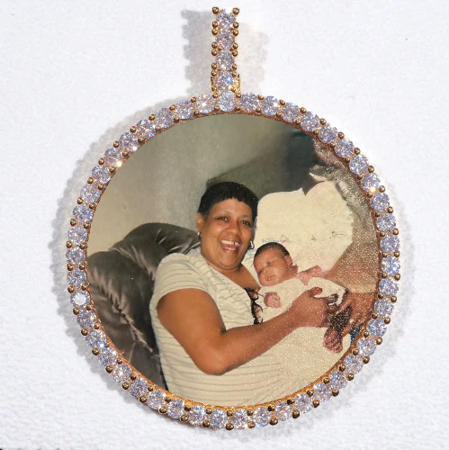 LARGE 3D CIRCLE CUSTOM PICTURE PENDANT