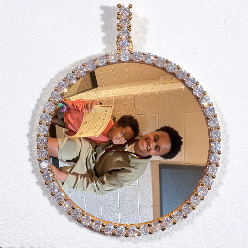 LARGE 3D CIRCLE CUSTOM PICTURE PENDANT