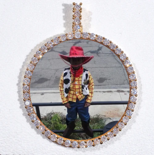 LARGE 3D CIRCLE CUSTOM PICTURE PENDANT
