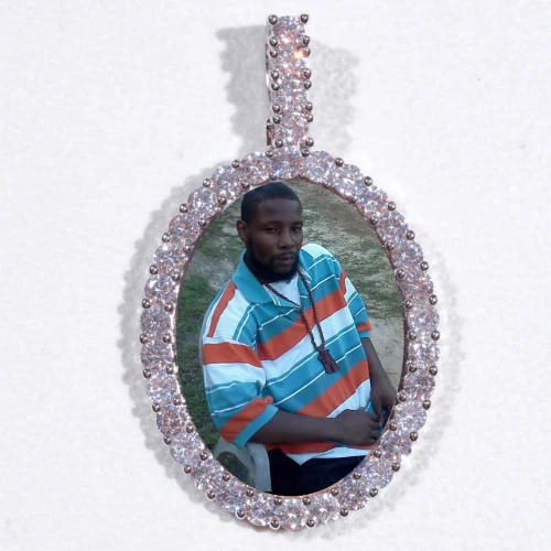 Large 3D Oval Custom Picture Pendant