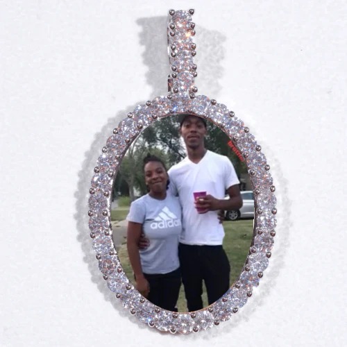 Large 3D Oval Custom Picture Pendant