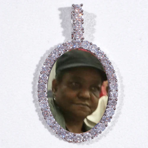 Large 3D Oval Custom Picture Pendant