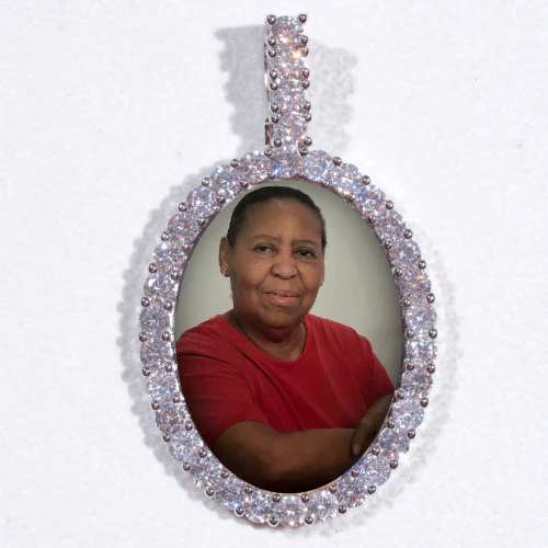Large 3D Oval Custom Picture Pendant