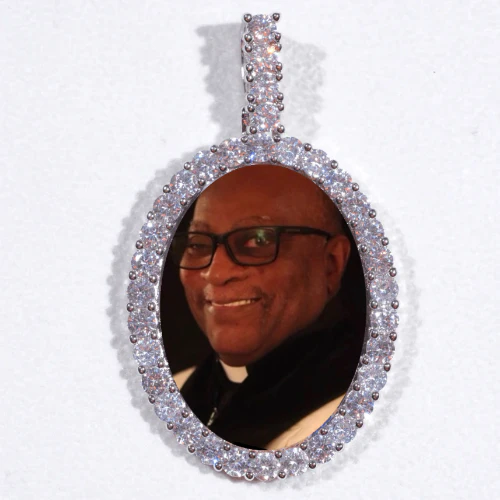 Large 3D Oval Custom Picture Pendant