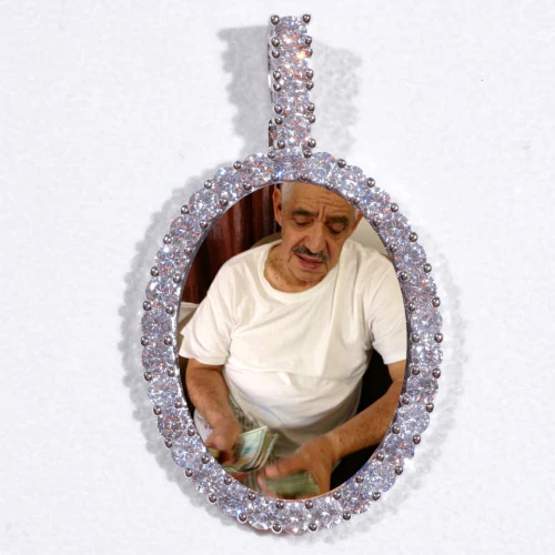 Large 3D Oval Custom Picture Pendant