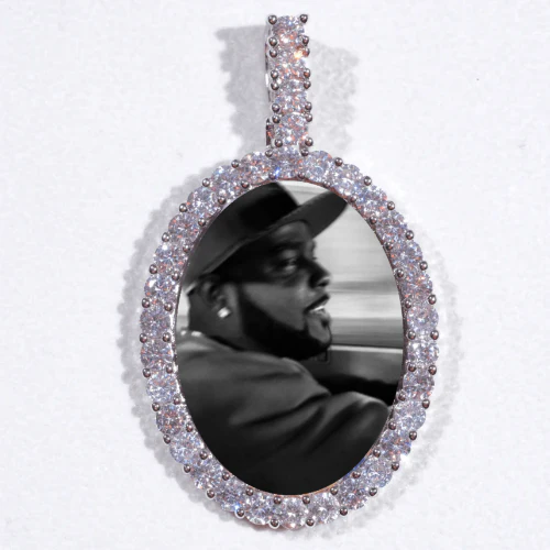 Large 3D Oval Custom Picture Pendant