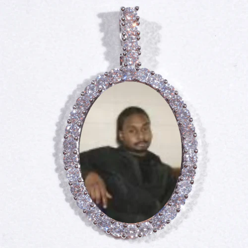 Large 3D Oval Custom Picture Pendant
