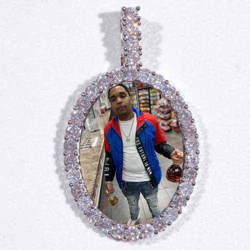 Large 3D Oval Custom Picture Pendant