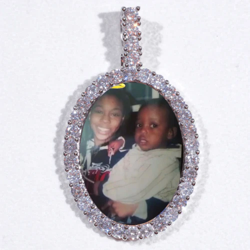 Large 3D Oval Custom Picture Pendant