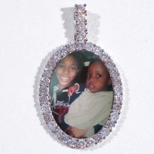 Large 3D Oval Custom Picture Pendant