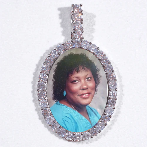 Large 3D Oval Custom Picture Pendant