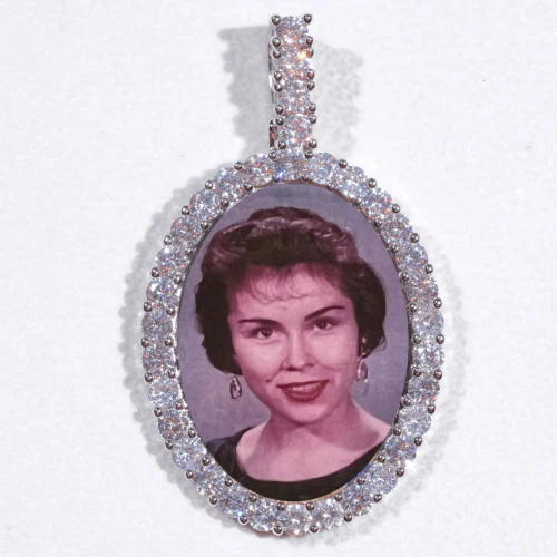 Large 3D Oval Custom Picture Pendant