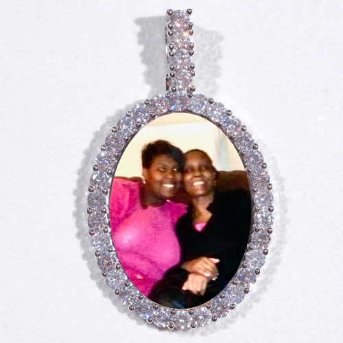 Large 3D Oval Custom Picture Pendant