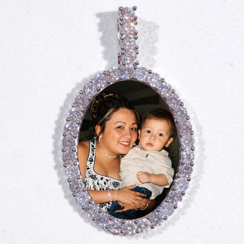 Large 3D Oval Custom Picture Pendant