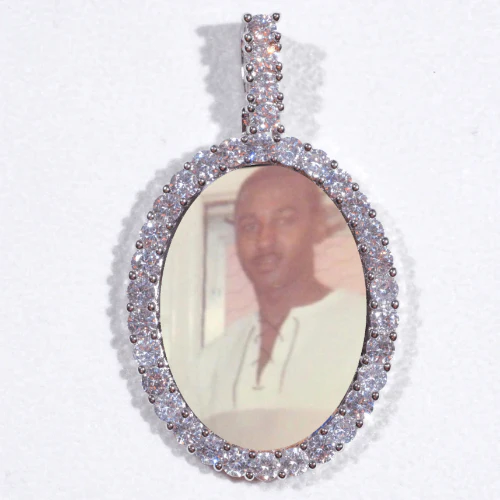 Large 3D Oval Custom Picture Pendant