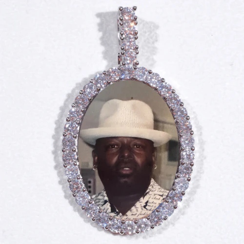 Large 3D Oval Custom Picture Pendant