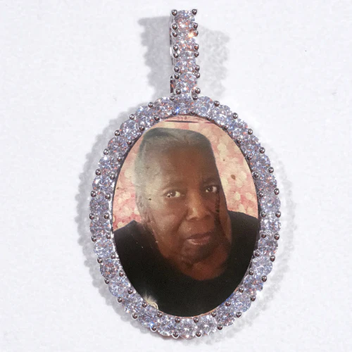 Large 3D Oval Custom Picture Pendant