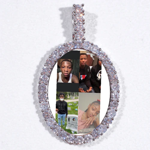 Large 3D Oval Custom Picture Pendant