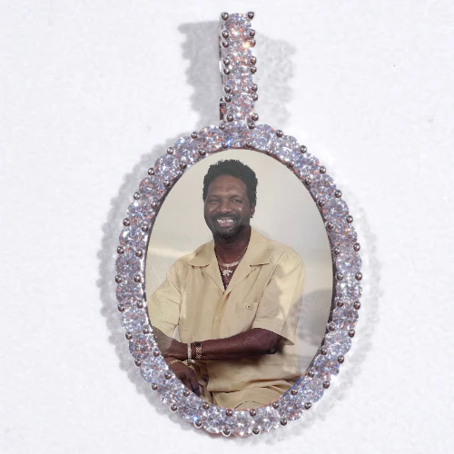 Large 3D Oval Custom Picture Pendant