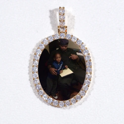 3D Oval Custom Picture Pendant