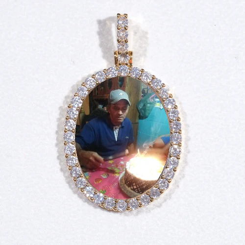 3D Oval Custom Picture Pendant