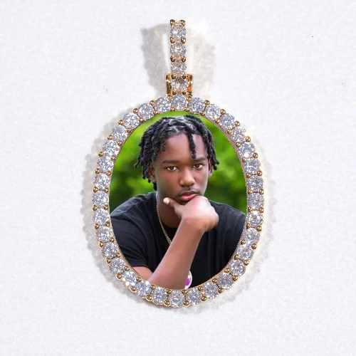 3D Oval Custom Picture Pendant