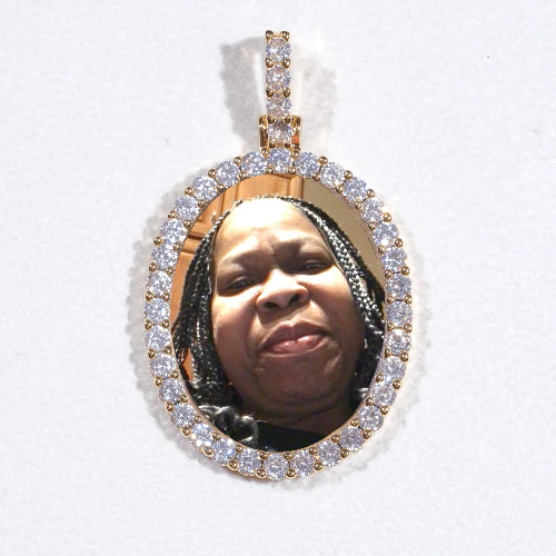 3D Oval Custom Picture Pendant