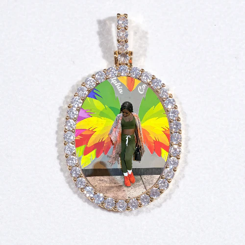 3D Oval Custom Picture Pendant