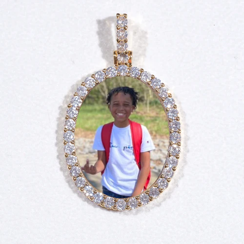 3D Oval Custom Picture Pendant