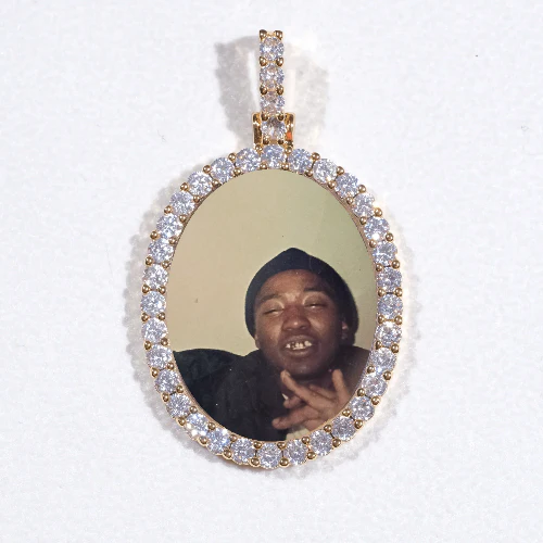 3D Oval Custom Picture Pendant
