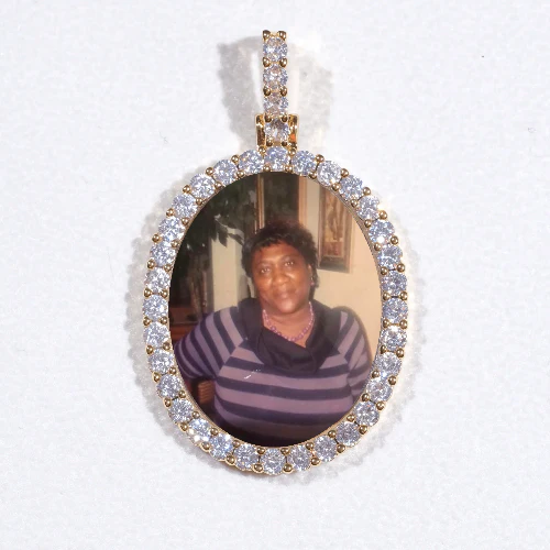 3D Oval Custom Picture Pendant
